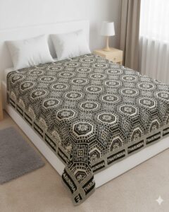 Tharunsha Elite Premuim Quality Cotton Blanket / Bedsheet / Solapur Chaddar-Single Size (60x90 inches) Set of 1