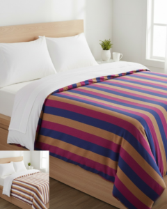 Tharunsha Elite 100% Pure Cotton Blanket / Bedsheet – Single Size (60x90inch) Set 2
